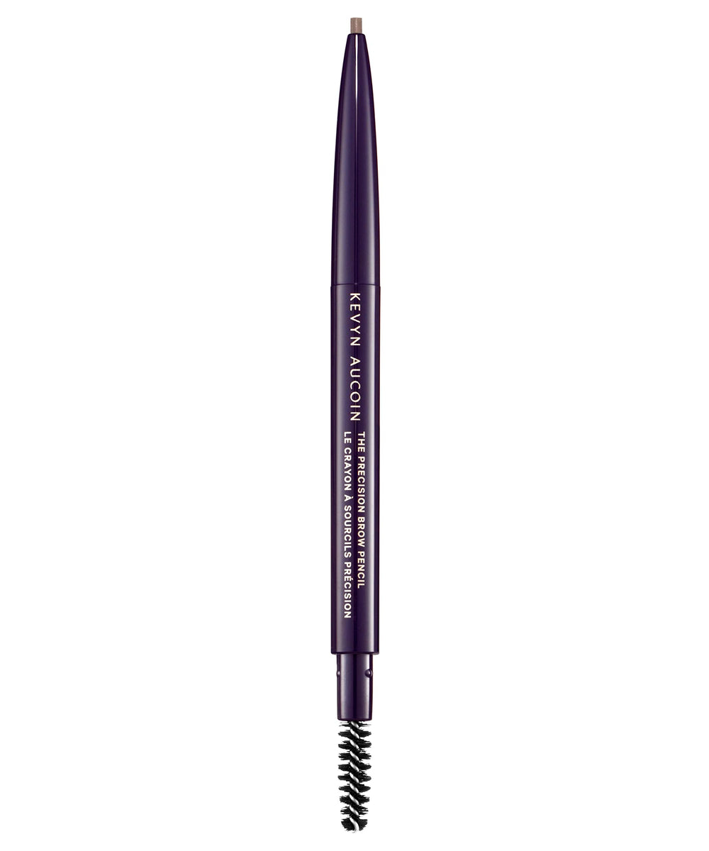 Kevyn Aucoin The Precision Brow Pencil Brunette closeup shows hair-like strokes for natural fullness.