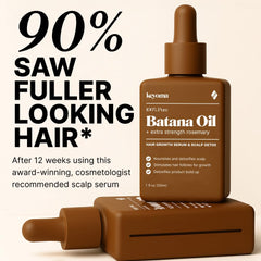Keyoma Batana Oil rosemary infusion bottle on desk emphasizing antioxidant-rich care