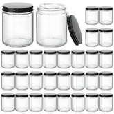 KeyWING 8oz candle jar front view with lid for easy candle making.