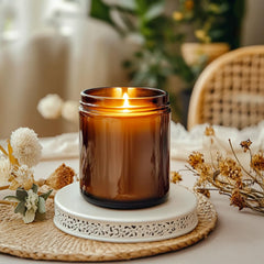 KEYWING amber glass jar 8oz with wide mouth for easy filling and cleaning.