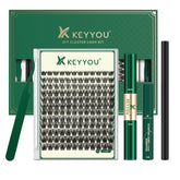 KEYYOU Eyelash Kit cluster-lashes-144pcs for versatile DIY lash options