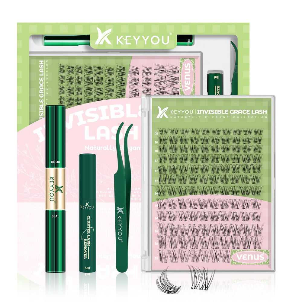 KEYYOU Fairy Venus lash clusters kit packaging highlights value and premium quality for at-home lash DIY