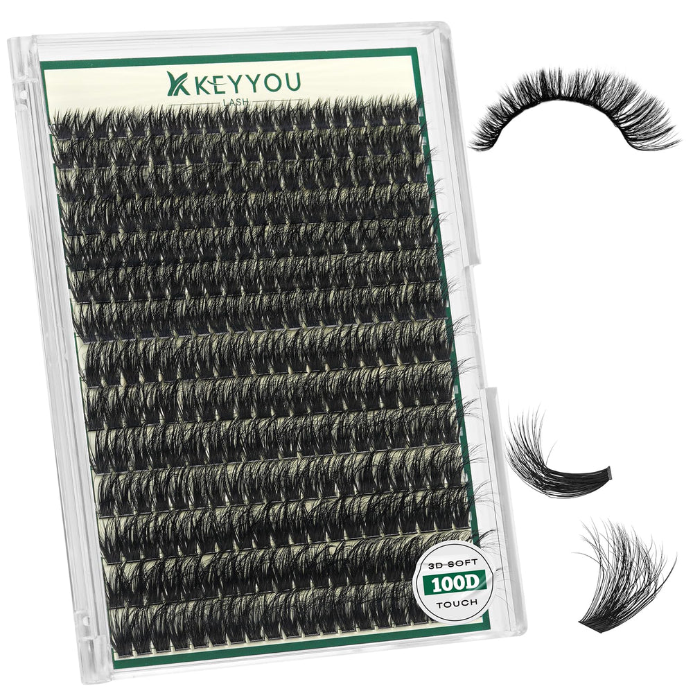 KEYYOU LASH 3D clusters close-up for natural daily volume.