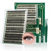 KEYYOU lash clusters kit box shows 280 pieces for easy at-home extensions.