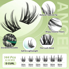 KEYYOU LASH D curl Angel lashes show curling effect for volume
