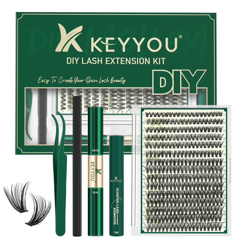 KEYYOU lash extension kit 40D cluster strips for versatile lash looks