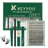 KEYYOU lash extension kit 40D cluster strips for versatile lash looks