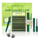 KEYYOU Lash Extension Kit accessories including glue and sealant for at-home lash sessions
