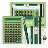 KEYYOU natural lash clusters kit 144pcs with D curl 8-18MIX for a seamless daily look.