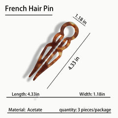 Khwcft Prestige French hair pin marble pattern highlights versatile color options for everyday looks