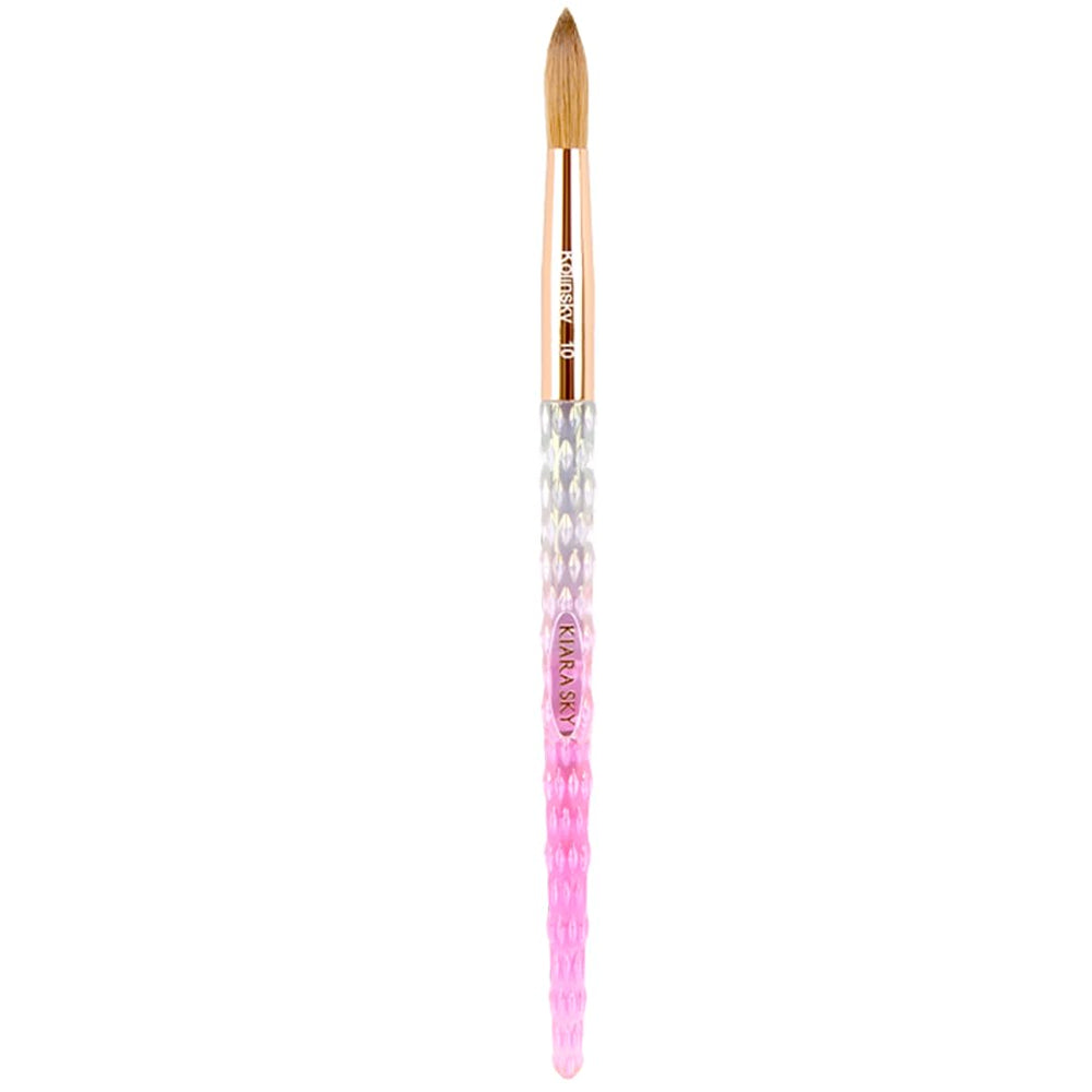 Kiara Sky acrylic brush 10 pink handle enhances precision for flawless acrylic applications.