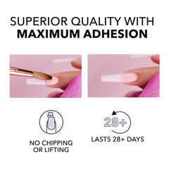 Kiara Sky EMA Monomer adhesion test image shows strong bond with powder.