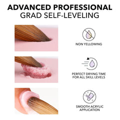 Kiara Sky EMA Monomer self-leveling texture close-up demonstrates smooth application.