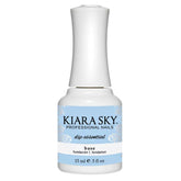 Kiara Sky base coat bottle closeup showing prep for durable dip manicure