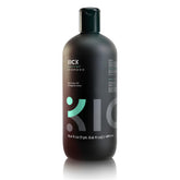 Kick Mens Shampoo bottle front highlights peppermint-tea tree formula for refreshing scalp balance.