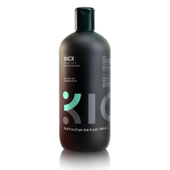 Kick Mens Shampoo bottle front highlights peppermint-tea tree formula for refreshing scalp balance.