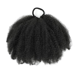 Kid's Summer Afro Puff 8inch natural-black ponytail for easy daily styling