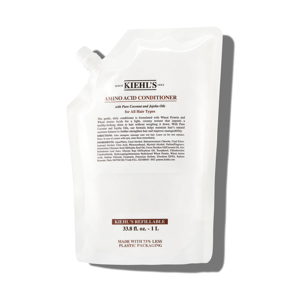 Kiehl's Amino Acid Conditioner bottle front showcases a lightweight formula for easier daily manageability.