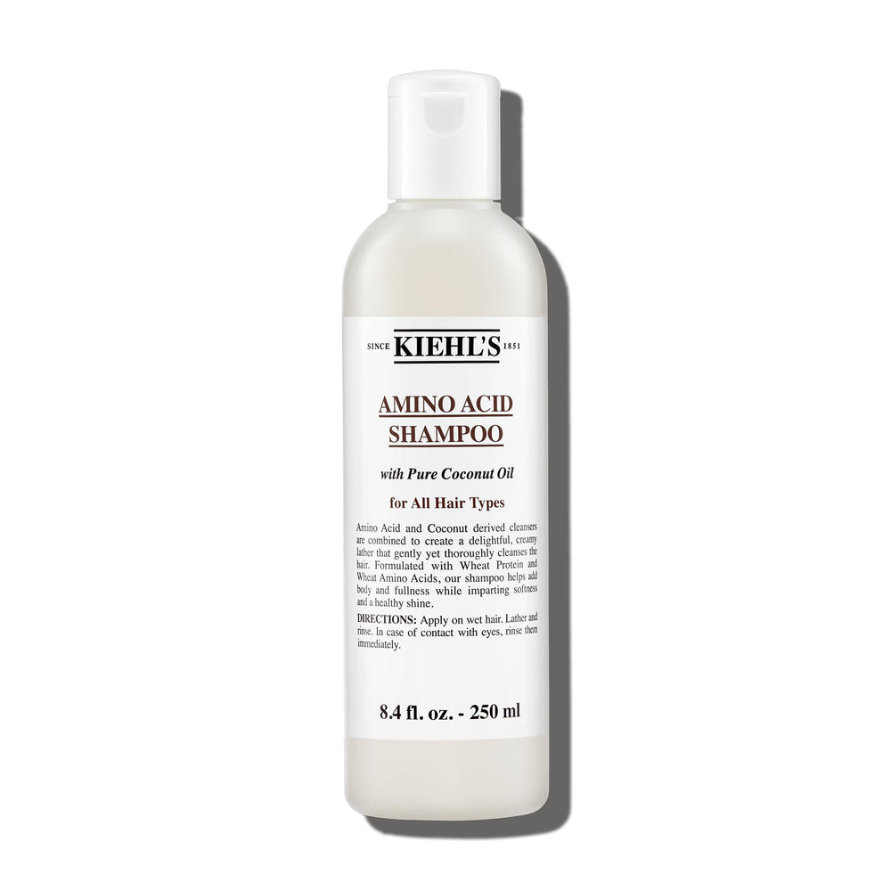 Kiehl's Amino Acid Shampoo bottle front for gentle daily cleansing.