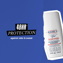 Kiehl's Body Fuel roll-on Vitamin C Zinc visual emphasizes skin-energizing formula.