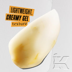 Kiehl's Calendula mask application close-up shows cooling gel texture.