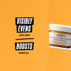 Kiehl's Calendula Serum-Infused Water Cream being massaged in for 24-hour hydration.