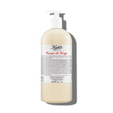 Kiehl's Creme de Corps bottle pump demonstrates fast-absorbing hydration for all skin types.