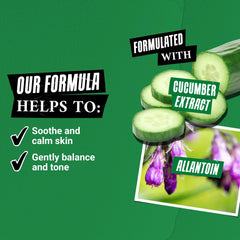 Kiehl's Cucumber Toner during face application shows soothing cucumber extract in skincare routine.