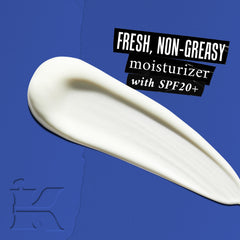 Kiehl's Facial Fuel Moisturizer SPF20 application shows energizing daily routine.