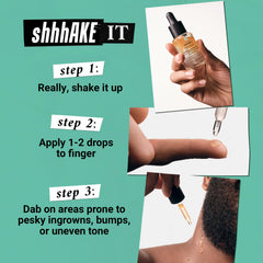 Kiehl's Ingrown Hair Drops application spot showing quick-dry finish
