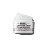 Kiehl's Ultra Facial Cream bottle shows 4.5% Squalane for lasting hydration.