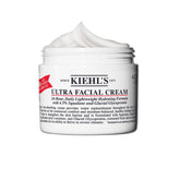Kiehl's Ultra Facial Cream bottle on vanity delivering all-day hydration.