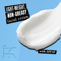 Kiehl's Ultra Facial Cream SPF30 texture-closeup shows a light, non-greasy finish