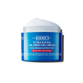 Kiehl's Ultra Facial Oil-Free Moisturizer jar close-up showing cooling gel texture for shine control.
