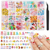 Kikonoke 300pcs kawaii nail charms assortment for creative DIY nail art designs.