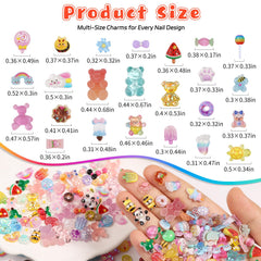 Kikonoke translucent aurora bears charms shimmer in light for party nails.