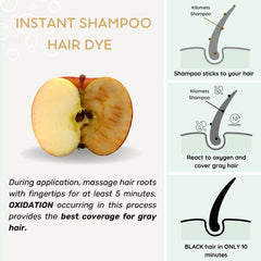 Kilomets Black Hair Dye Shampoo uses natural oils for nourished, shinier hair after coloring
