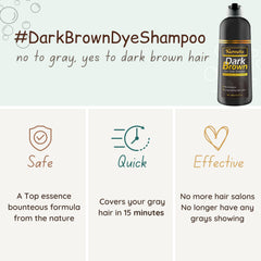 KILOMETS Dark Brown Hair Color Dye Shampoo before and after comparison shows natural gray blending.