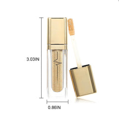 Kilshye glitter liquid eyeshadow swatch in gold highlights eyes with shimmer