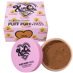 Kimchi Chic Puff Puff Pass powder jar closeup shows smooth matte finish for shine control