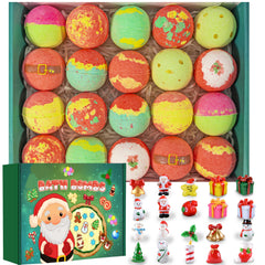 Kims Cosiart 20pack bath balls gift box; festive packaging and surprises for gifting.