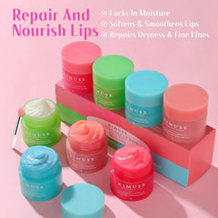 KIMUSE lip mask set jar closeup showing creamy texture for deep hydration.