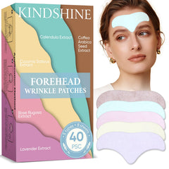 Kindshine forehead patches 40-pack package for convenient nightly wrinkle-smoothing routine.