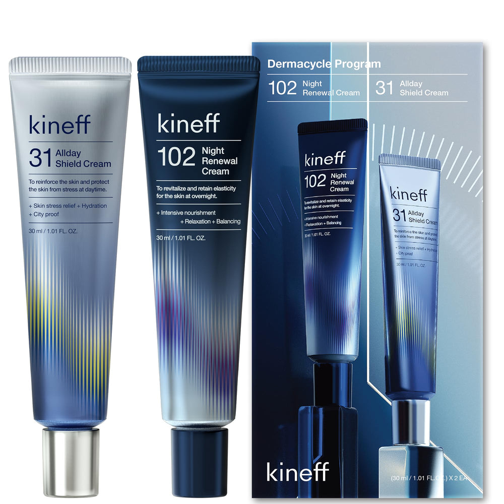 Kineff Dermacycle All-Day Shield Cream bottle guarding against sun and pollution