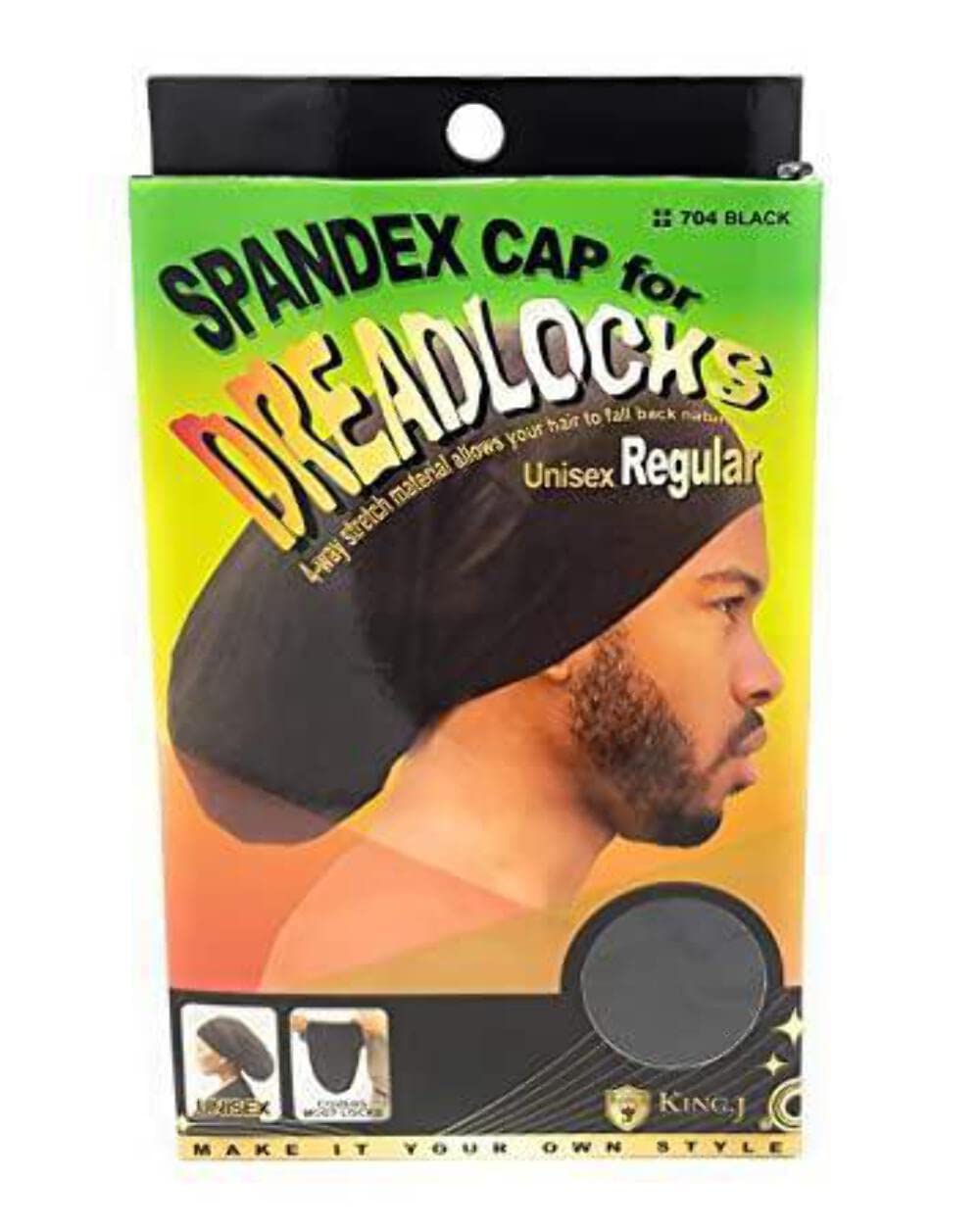 King.J regular size dreadlocks cap on head for secure workout fit