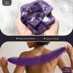 KINGMAS African Net Sponge fine-knit knots detail for gentle exfoliation.