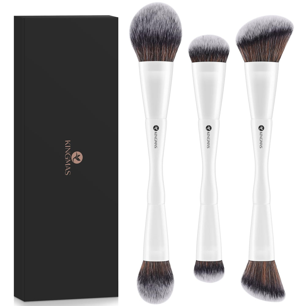 KINGMAS double-ended kabuki brush for precise blending and flawless base makeup