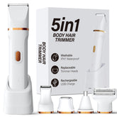 KINGTEE 5-in-1 bikini trimmer packaging signals premium design for at-home grooming.