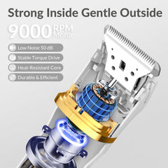 KINGTEE 5-in-1 cordless design enables convenient, portable grooming anywhere.