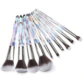 Kingtree crystal makeup brush set package with shimmering handle for premium gifting